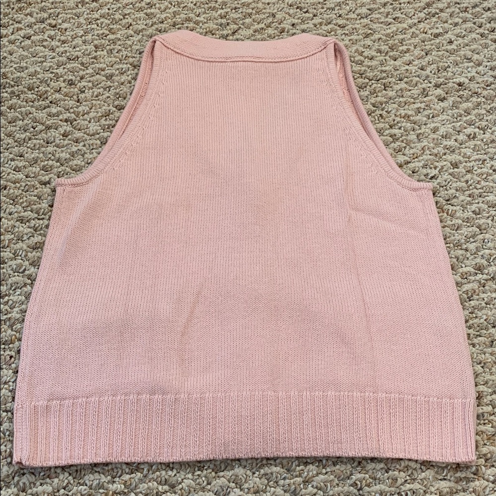 Talbots Light Pink Button-Up Sweater Vest - Picture 3 of 8